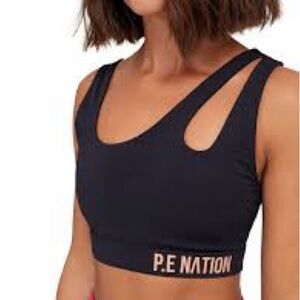 P.E Nation Midnight Black Cutout Sports Bra